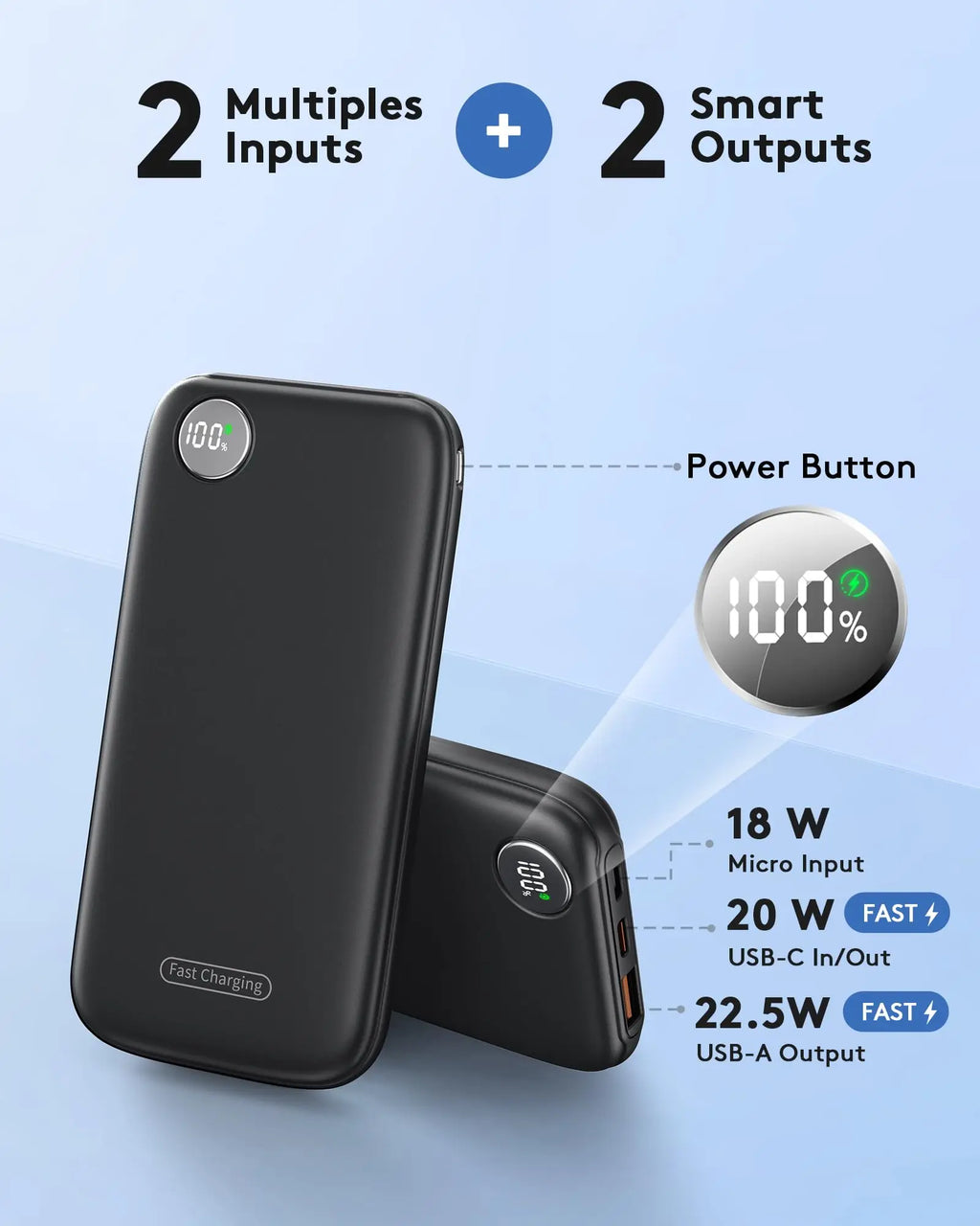 Portable Power Bank - Ultra-Slim 10000mAh Fast Charging Battery for Mobile Gaming