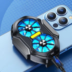 Dual Fan Phone Radiator - Powerful Plug-in Cooling System with Blue LED Light