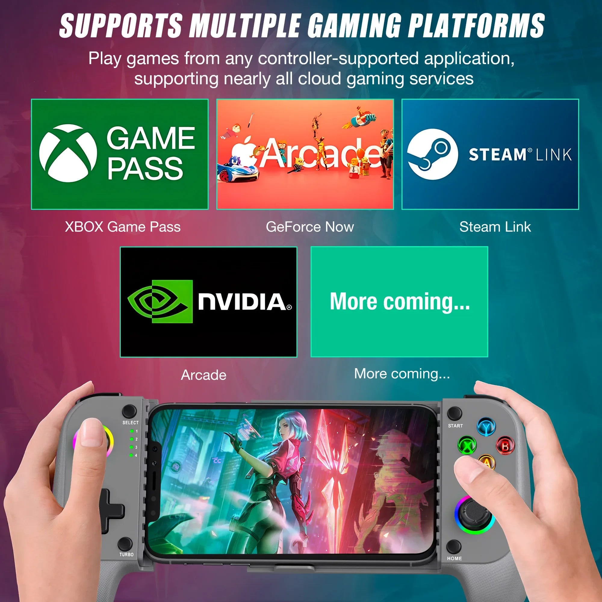 Type-C Mobile Gaming Controller - Stretching Hall Effect Gamepad with Zero Drift