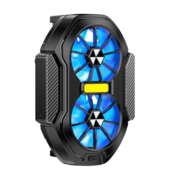 Dual Fan Phone Radiator - Powerful Plug-in Cooling System with Blue LED Light