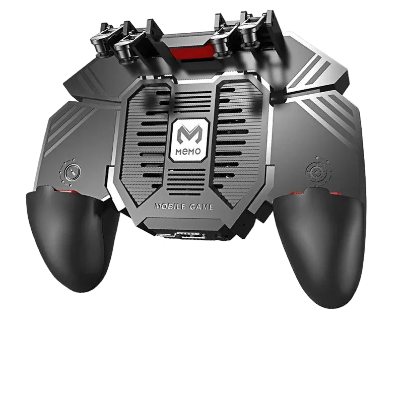 Premium 6-Finger Mobile Gaming Controller with Integrated Cooling Fan
