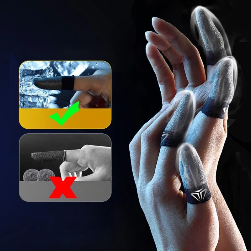Gaming Finger Sleeves - Sweatproof Anti-Slip Touch Screen Covers for Mobile Gaming