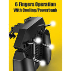 Premium 6-Finger Mobile Gaming Controller with Integrated Cooling Fan