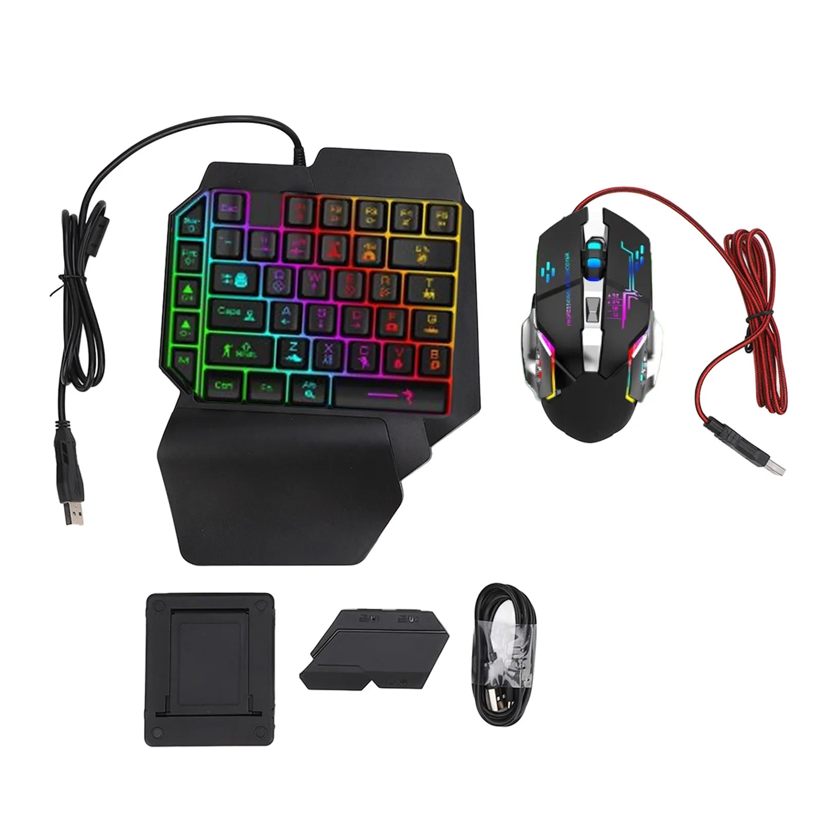 Complete Mobile Gaming Station - Wireless Keyboard, Mouse & Phone Holder Kit