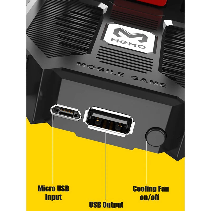 Premium 6-Finger Mobile Gaming Controller with Integrated Cooling Fan