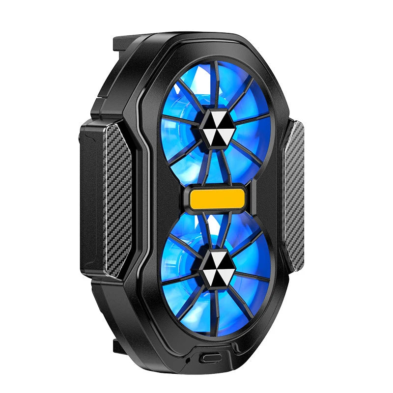 Dual Fan Phone Radiator - Powerful Plug-in Cooling System with Blue LED Light