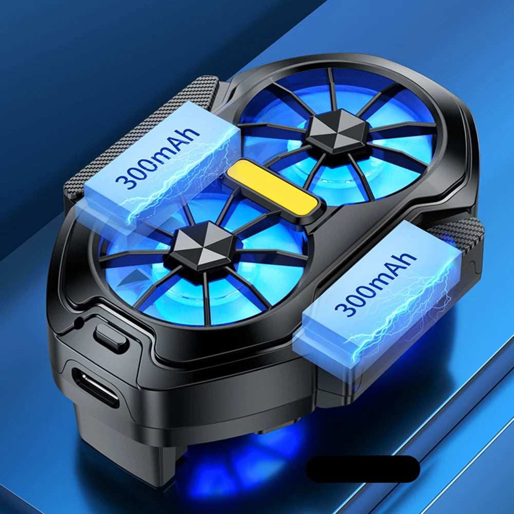 Dual Fan Phone Radiator - Powerful Plug-in Cooling System with Blue LED Light