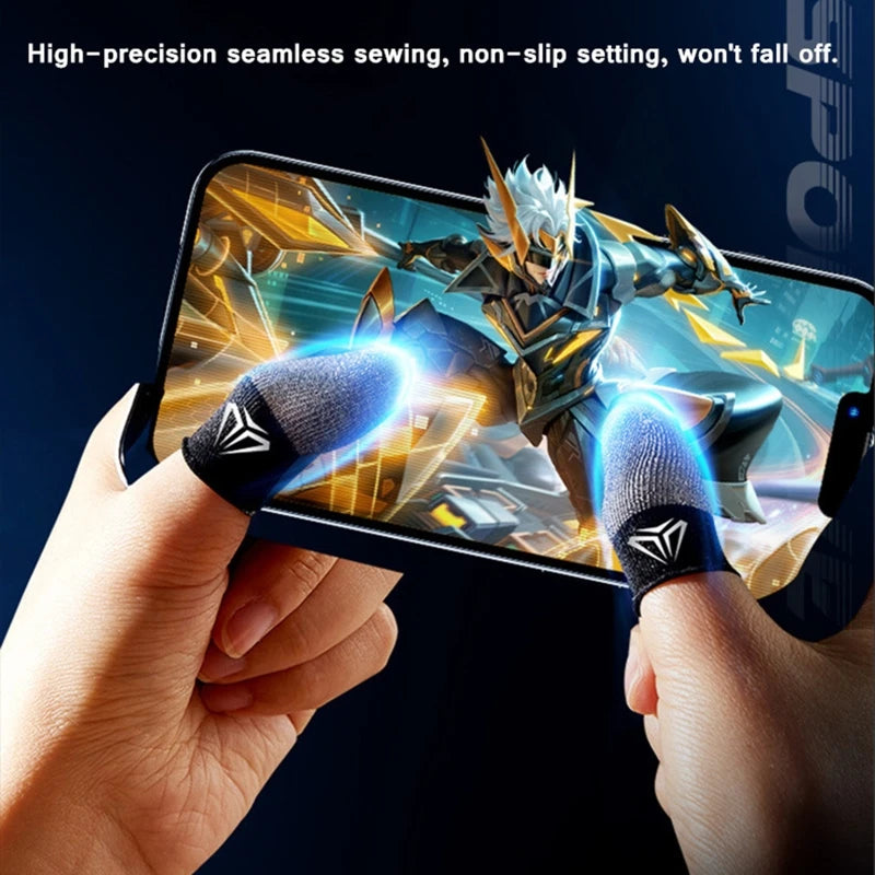 Gaming Finger Sleeves - Sweatproof Anti-Slip Touch Screen Covers for Mobile Gaming