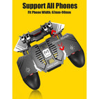 Premium 6-Finger Mobile Gaming Controller with Integrated Cooling Fan