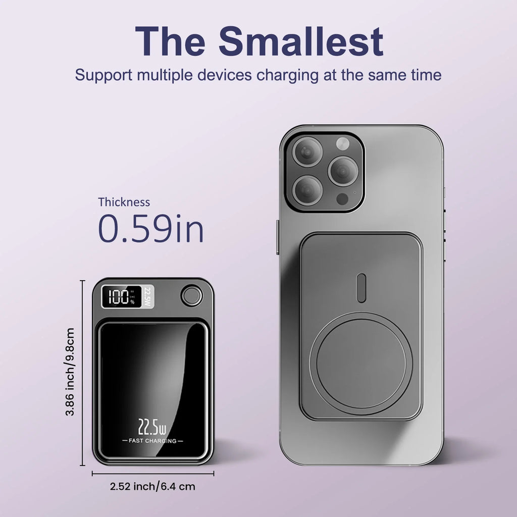10000mAh Magnetic Power Bank - PD 22.5W Fast Wireless Charging for Mobile Gamers