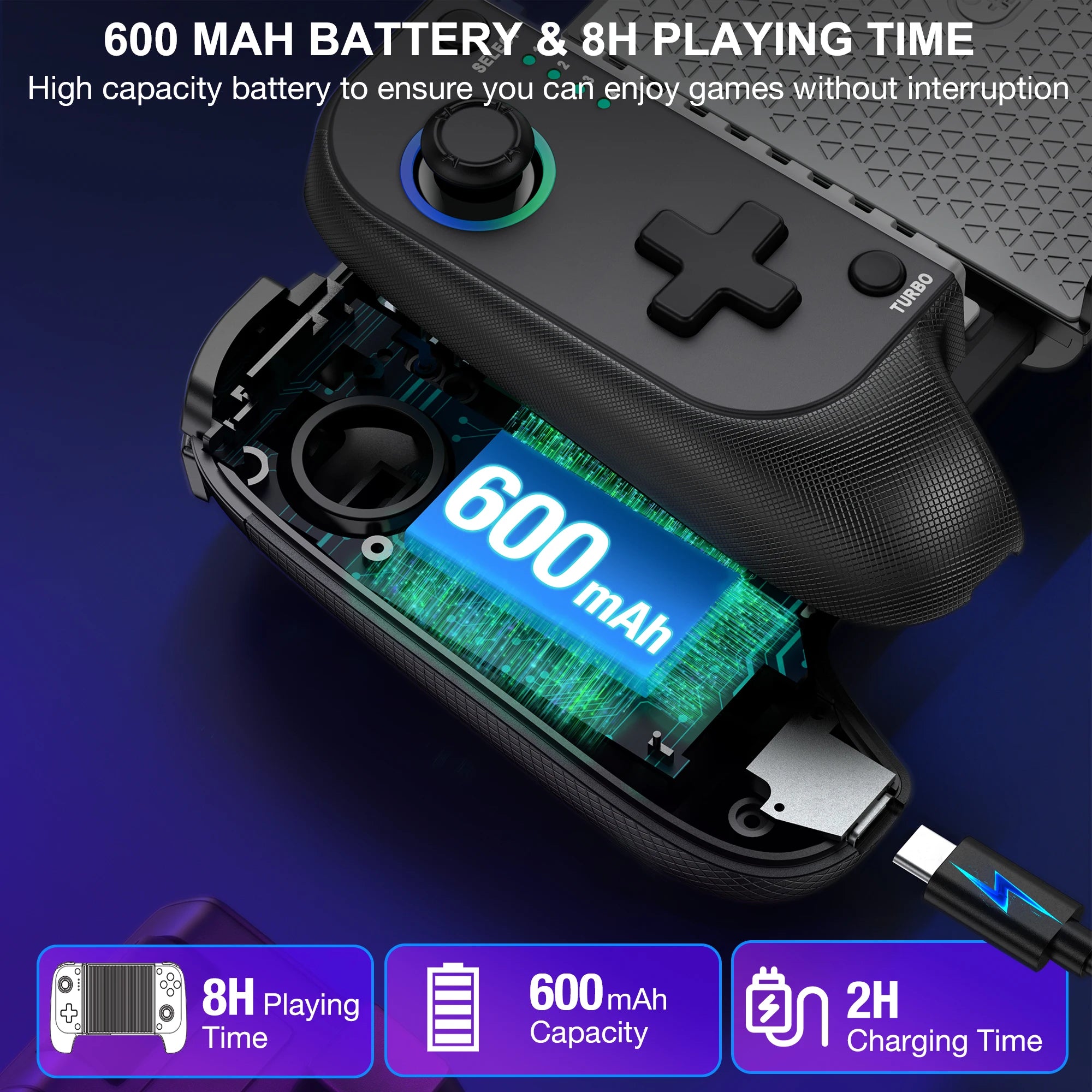 Wireless Telescopic Gaming Controller - Bluetooth Gamepad for Mobile Devices