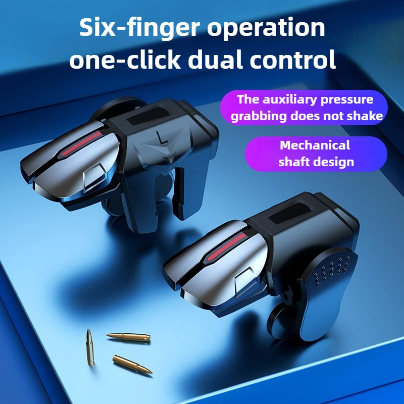 Six-Finger Gaming Trigger Set - Professional L1 R1 Aim Controller for Mobile