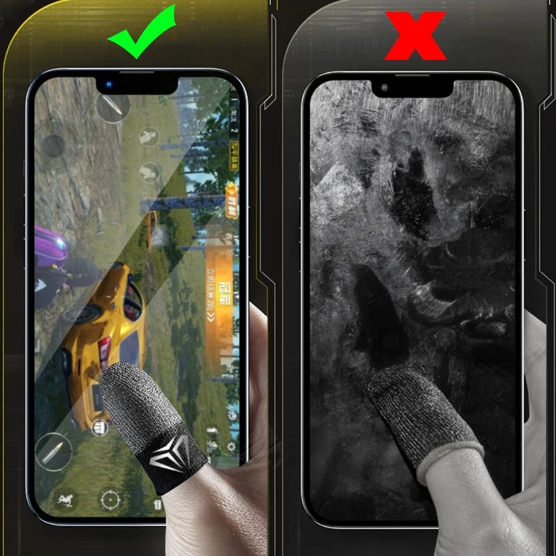 Gaming Finger Sleeves - Sweatproof Anti-Slip Touch Screen Covers for Mobile Gaming